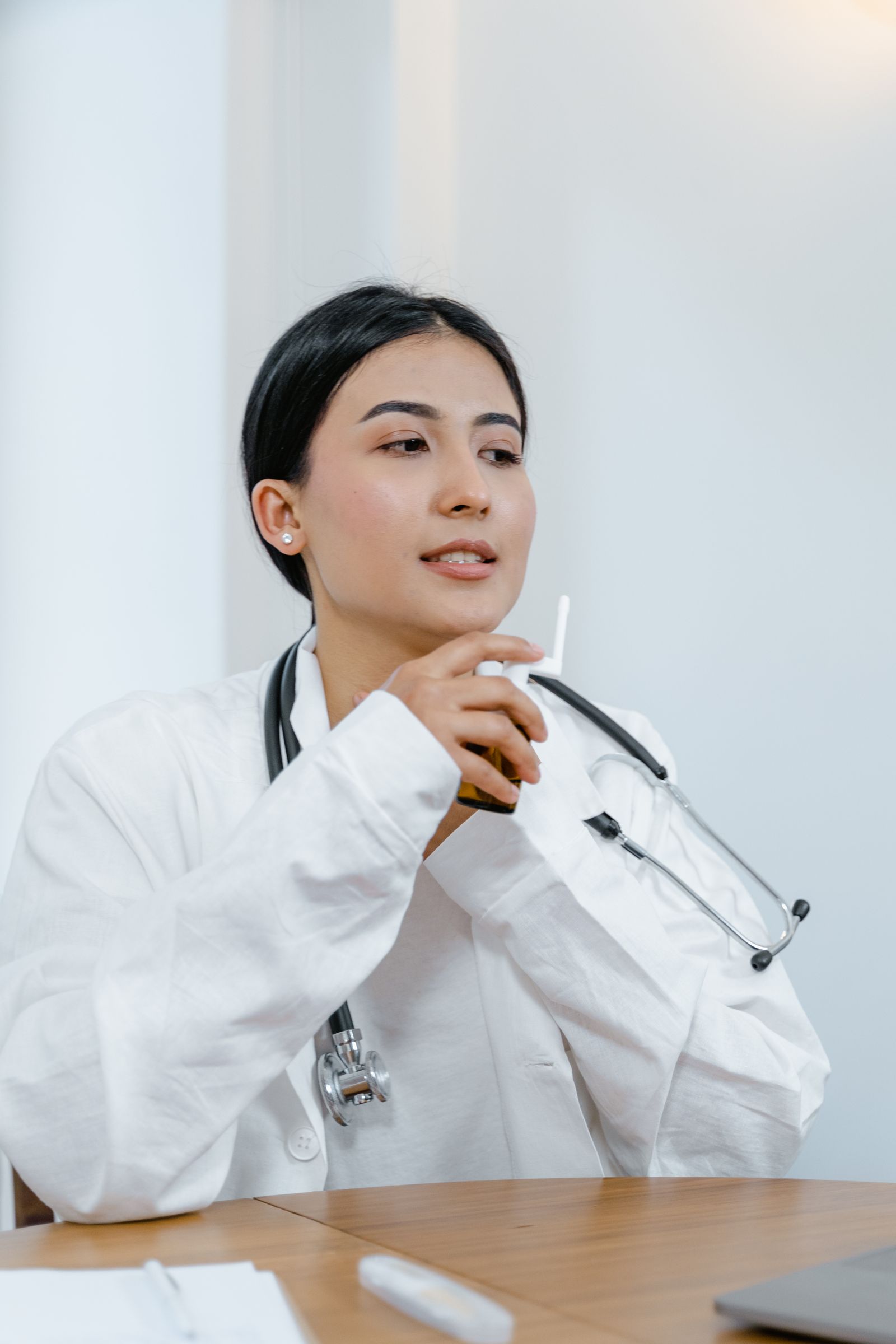 Clinician speaking with a patient remotely